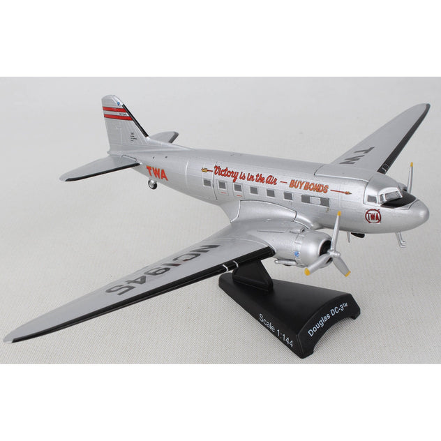 Postage Stamp TWA Douglas DC-3 1:144 Scale Diecast Model Aircraft
