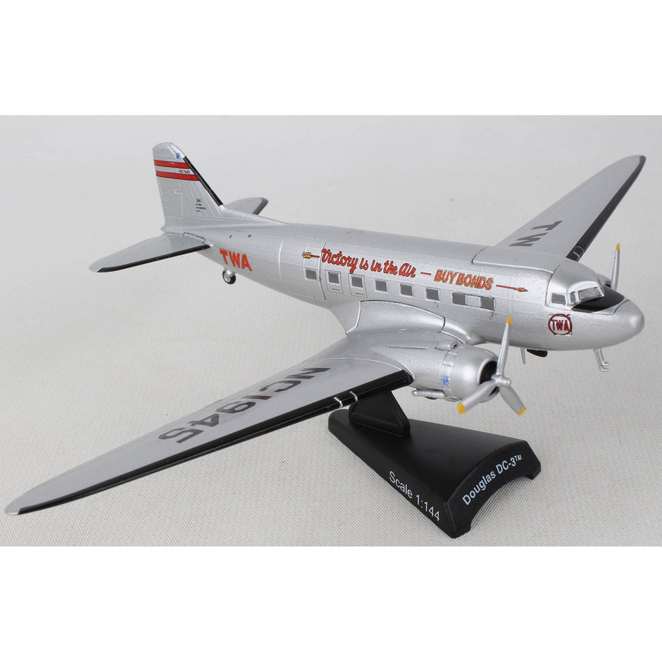 TWA DC-3 Diecast Model - Scale 1:144