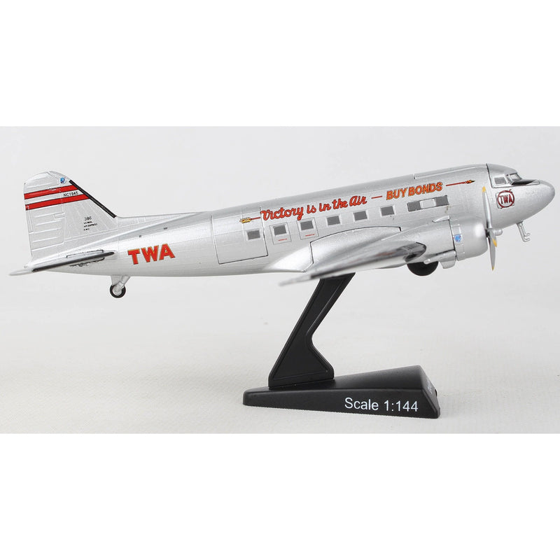 TWA DC-3 Diecast Model - Scale 1:144
