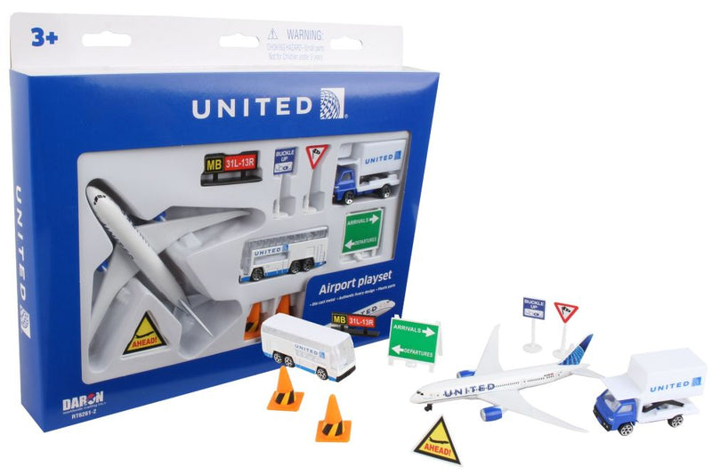 Daron United Airlines Boeing 787 Airport Playset Diecast Model Aircraft