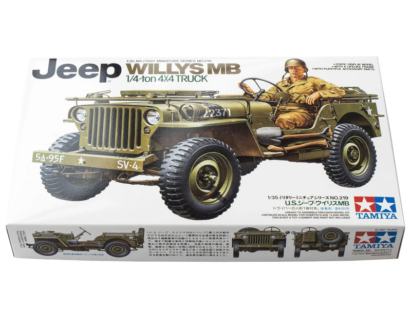 Tamiya 35219 Jeep Willys MB 1:4-ton 4x4 Truck 1:35 Scale Plastic Kit