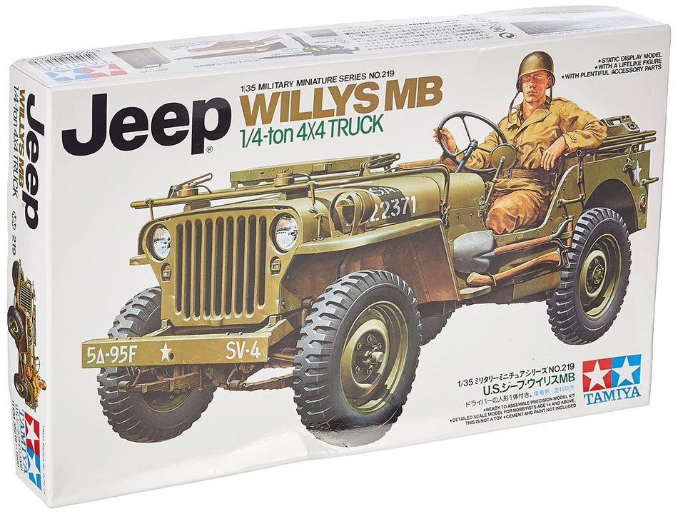 Tamiya 35219 Jeep Willys MB 1:4-ton 4x4 Truck 1:35 Scale Plastic Kit