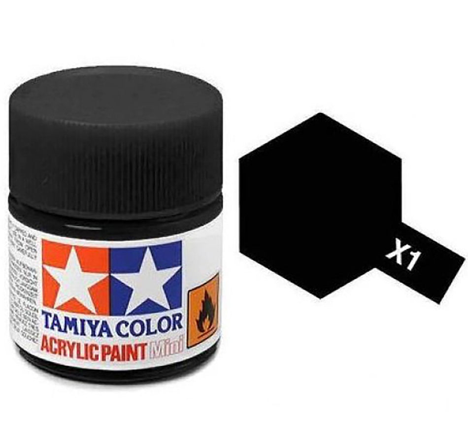 X-1 Black Gloss Acrylic Paint 10ml