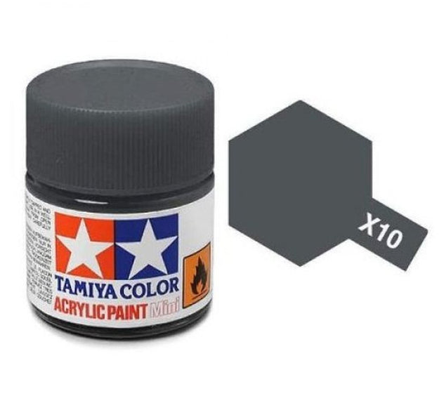 Tamiya X-10 Gun Metal Gloss Acrylic Paint 10ml