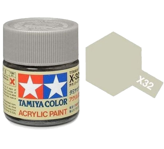 Tamiya X-32 Titan Silver Gloss Acrylic Paint 10ml