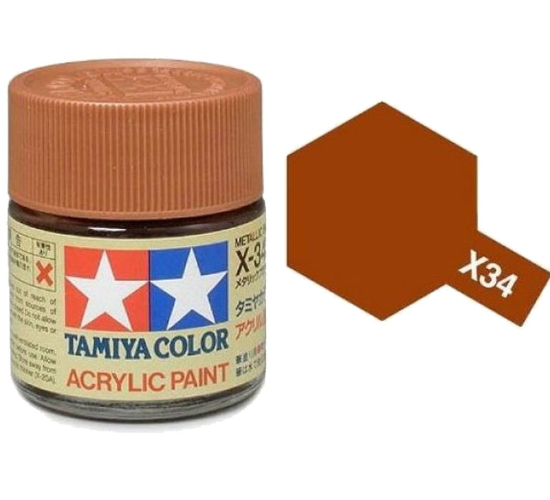 X-34 Metal Brown Gloss Acrylic Paint 10ml