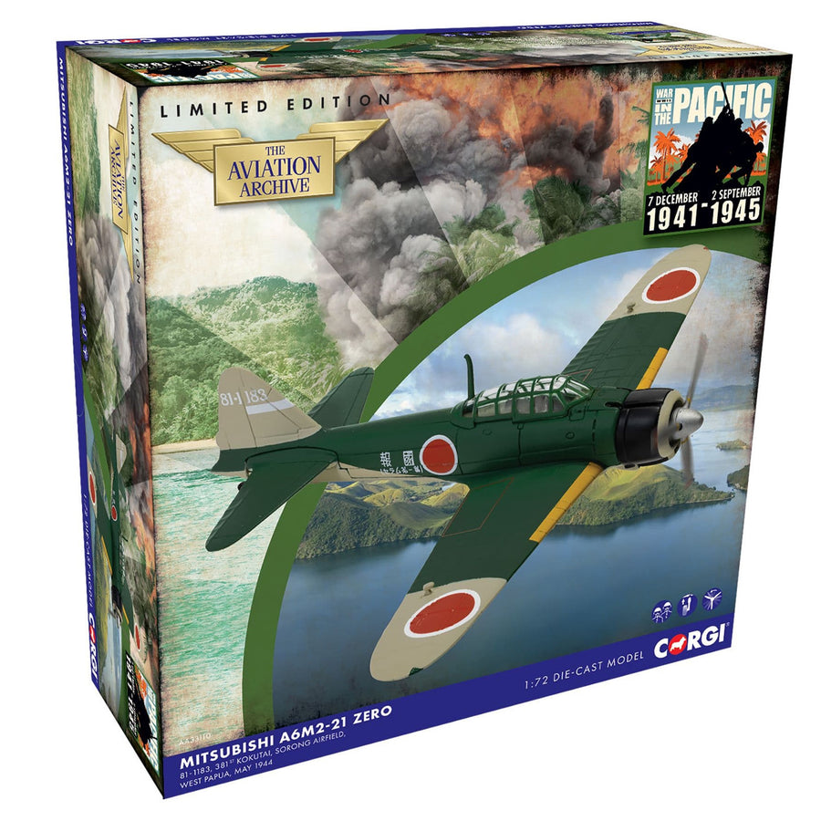Corgi Mitsubishi A6M2-21 Zero 1/72 Diecast Model Aircraft - AA33110